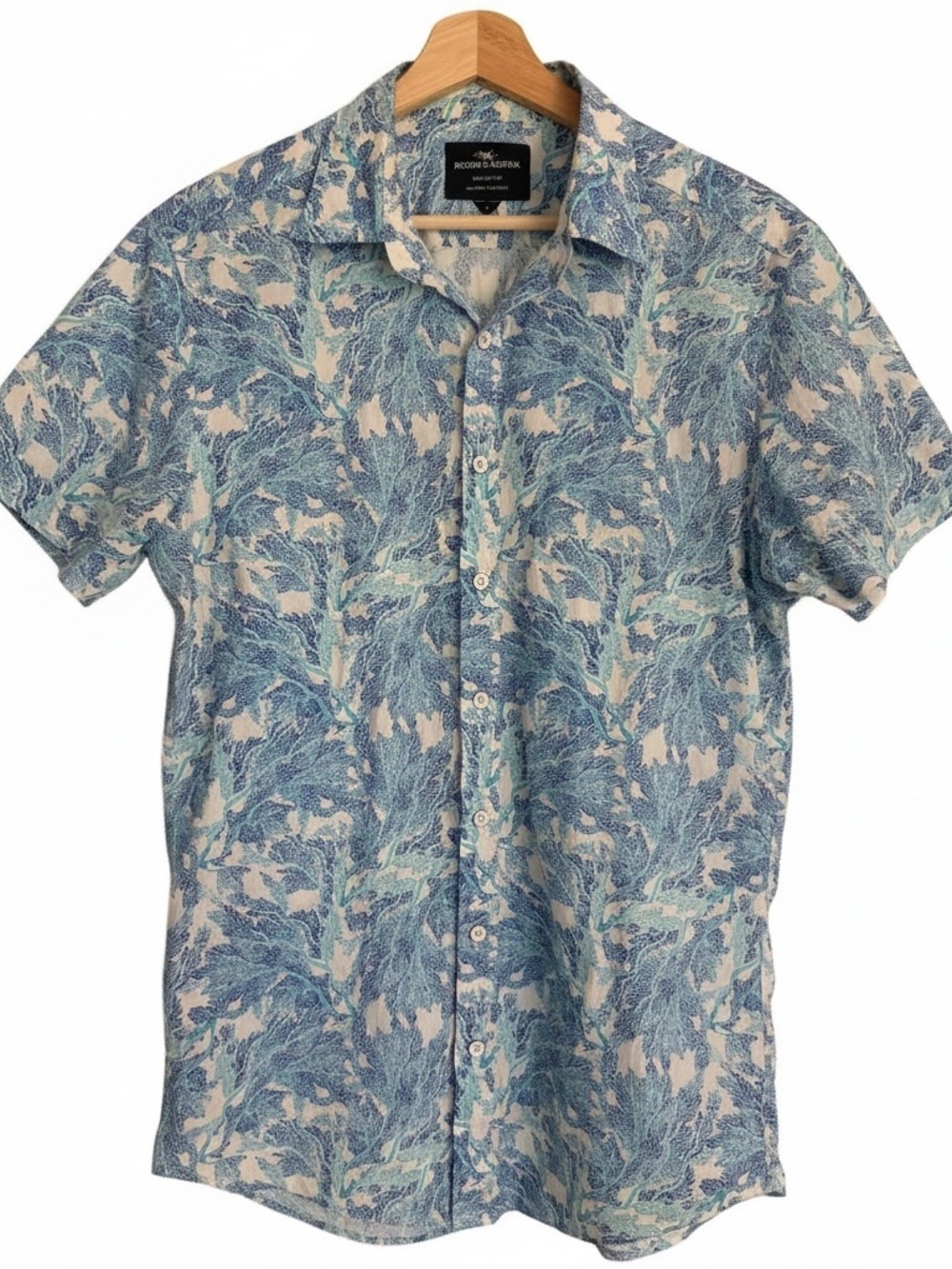 Rodd & Gunn Sports Fit Shirt Men’s S Blue Botanical Italian Fabric